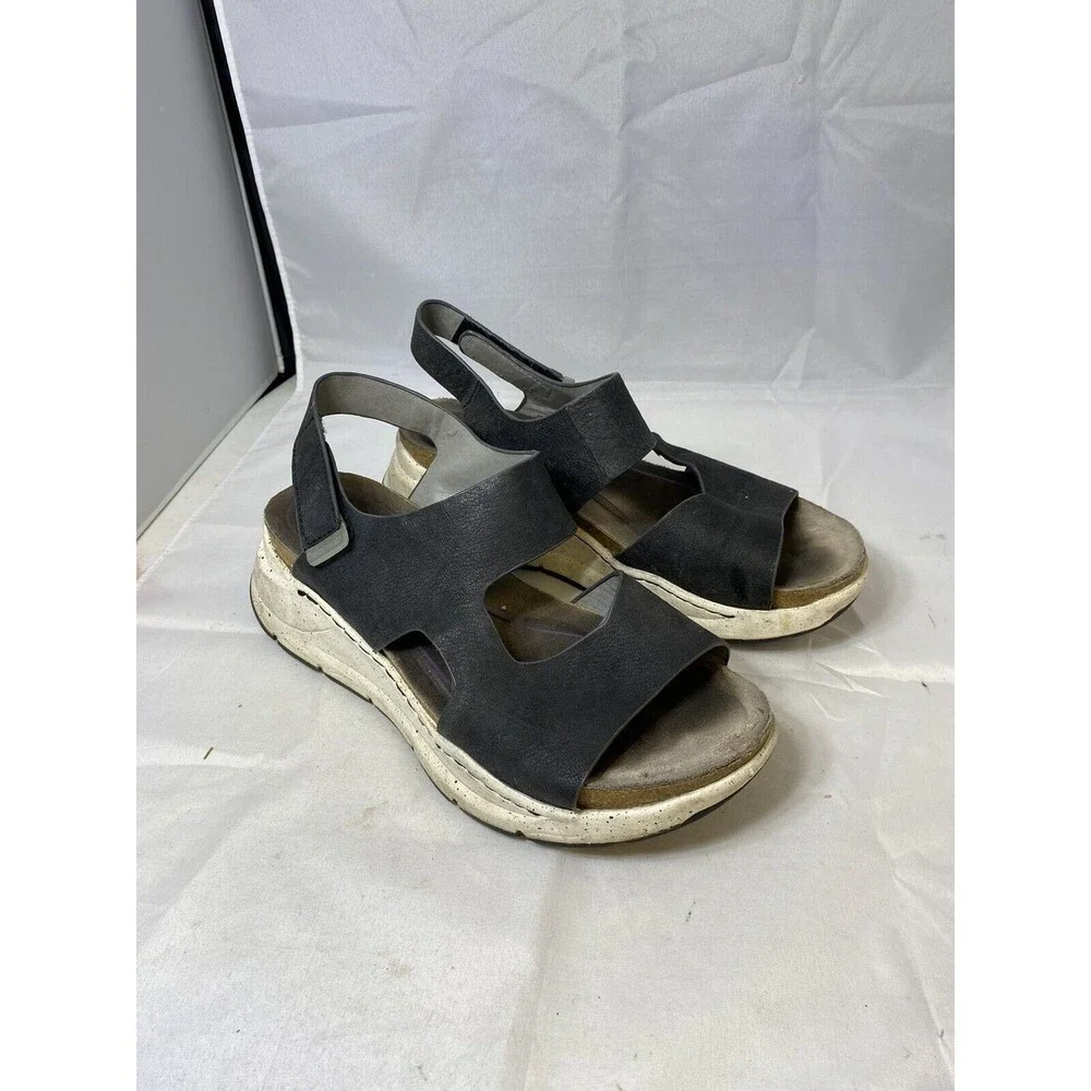 Bionica Orleans Sandals Size 8M Black Leather Comfort Slingback Open Toe